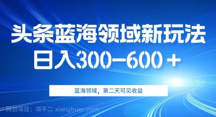 【第6040期】AI头条野路子蓝海领域新玩法2.0，日入300-600＋，附保姆级教程【揭秘】