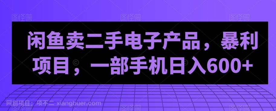 【第6893期】闲鱼卖二手电子产品，暴利项目，一部手机日入600+