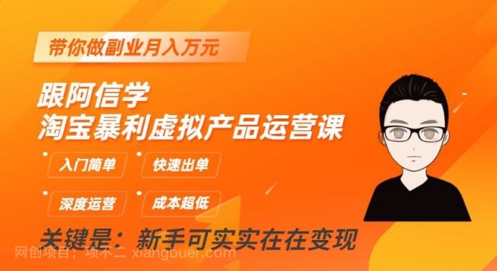 【第6846期】跟阿信学淘宝暴利虚拟产品运营课，入门简单，快速出单，带你做副业月入万元