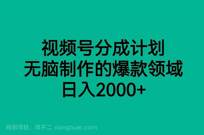 【第6969期】视频号分成计划，无脑制作的爆款领域，日入2000+