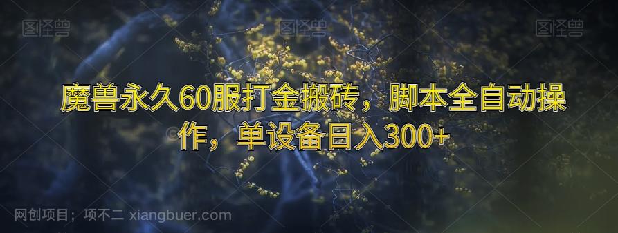 【第7017期】魔兽永久60服打金搬砖，脚本全自动操作，单设备日入300+【揭秘】