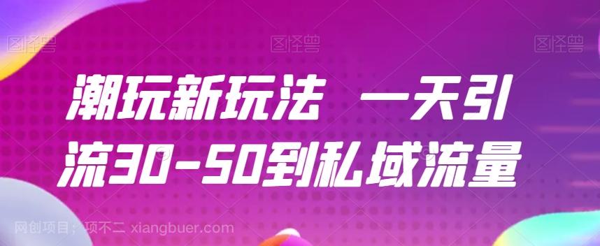 【第7100期】潮玩新玩法一天引流30-50到私域流量