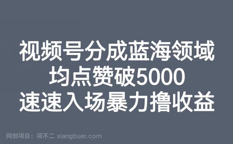 【第7127期】视频号分成蓝海领域，均点赞破5000，速速入场暴力撸收益