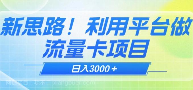 【第7201期】揭秘新方法！新思路！利用平台做流量卡，日赚3000+