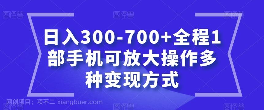 【第7193期】日入300-700+全程1部手机可放大操作多种变现方式【揭秘】