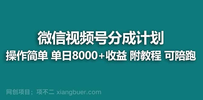 【第7736期】【蓝海项目】视频号分成计划，单天收益8000+，附玩法教程！可陪跑