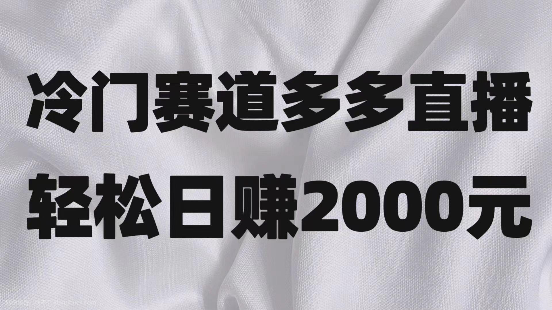 【第7971期】冷门赛道拼多多直播项目，简单念稿子，日收益2000＋