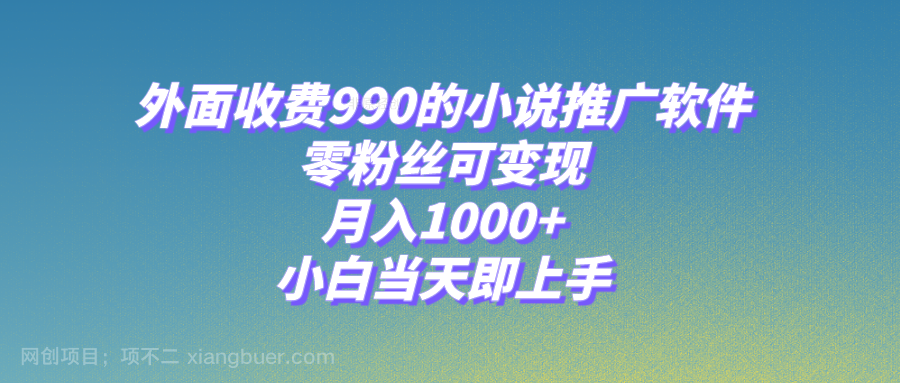 【第8021期】小说推广软件，零粉丝可变现，月入1000+，小白当天即上手【附189G素材】