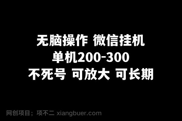 【第8025期】无脑操作微信挂机单机200-300一天，不死号，可放大