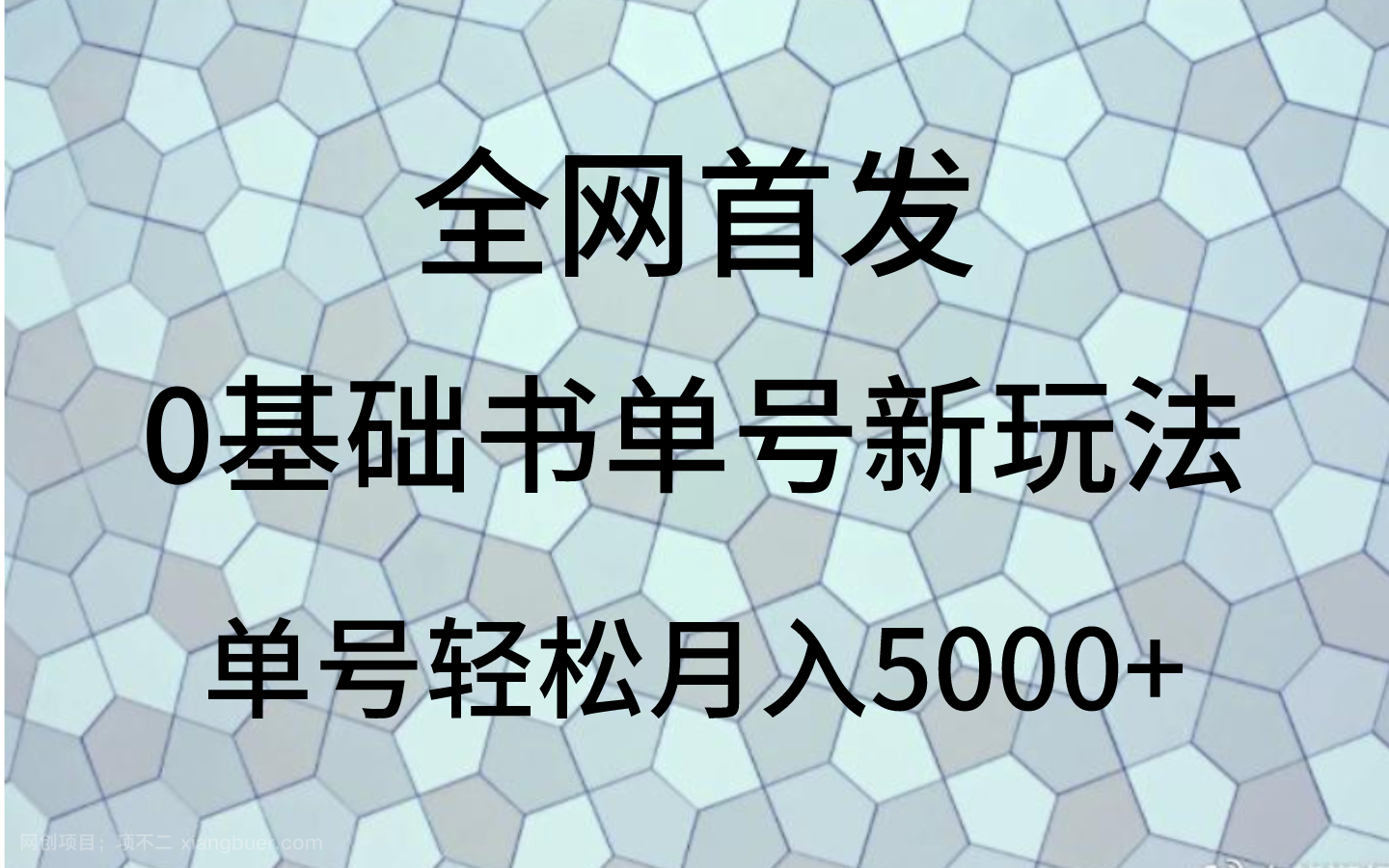 【第8041期】 0基础书单号新玩法，操作简单，单号轻松月入5000+