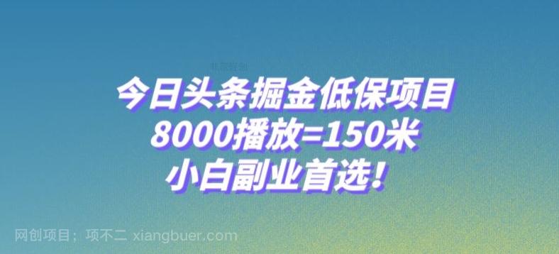 【第8870期】今日头条掘金低保项目，8000播放=150米，小白副业首选【揭秘】