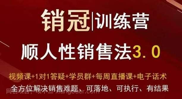 【第9673期】爆款！销冠训练营3.0之顺人性销售法，全方位解决销售难题、可落地、可执行、有结果