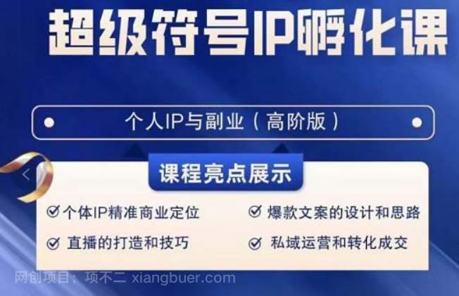 【第10009期】超级符号IP孵化高阶课，建立流量思维底层逻辑，打造属于自己IP（51节课）