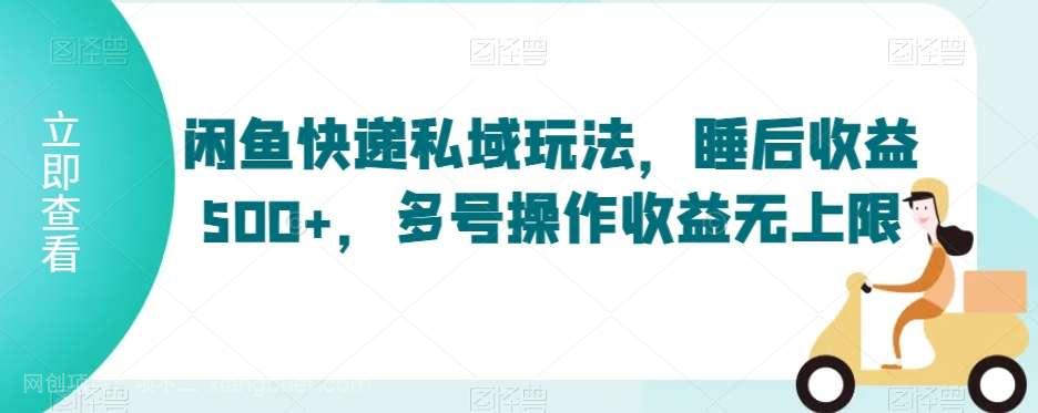 【第10621期】闲鱼快递私域玩法，睡后收益500+，多号操作收益无上限【揭秘】