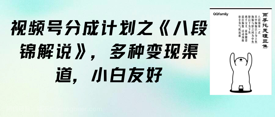 【第11445期】视频号分成计划之《八段锦解说》，多种变现渠道，小白友好（教程+素材）