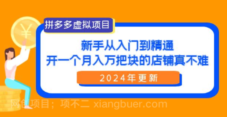 【第11757期】拼多多虚拟项目：入门到精通，开一个月入万把块的店铺 真不难（24年更新）