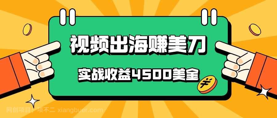 【第11973期】国内爆款视频出海赚美刀，实战收益4500美金，批量无脑搬运，无需经验直接上手