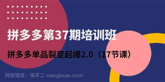 【第12131期】拼多多第37期培训班：拼多多单品裂变起爆2.0（17节课）