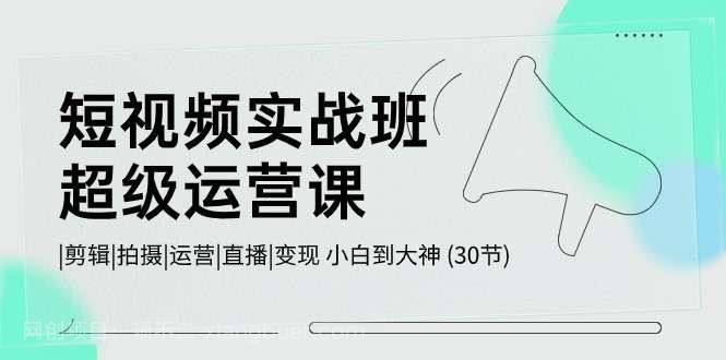 【第12132期】短视频实战班-超级运营课，|剪辑|拍摄|运营|直播|变现 小白到大神 (30节) 