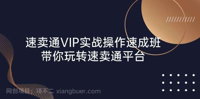 【第12287期】速卖通VIP实战操作速成班，带你玩转速卖通平台