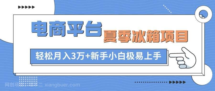 【第12291期】电商平台夏季冰箱项目，轻松月入3万+，新手小白极易上手