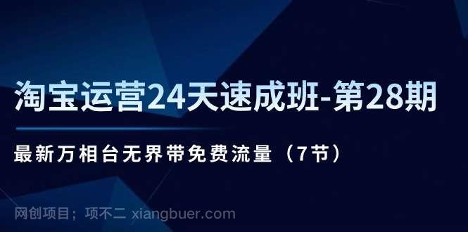 【第12667期】淘宝运营24天速成班第28期：最新万相台无界带免费流量（7节课）