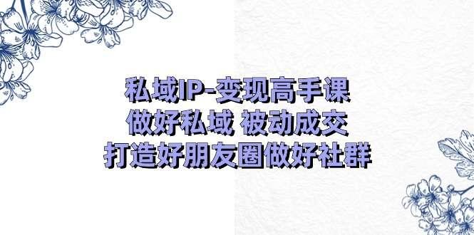 【第12691期】私域IP变现高手课：做好私域被动成交，打造好朋友圈做好社群（18节）