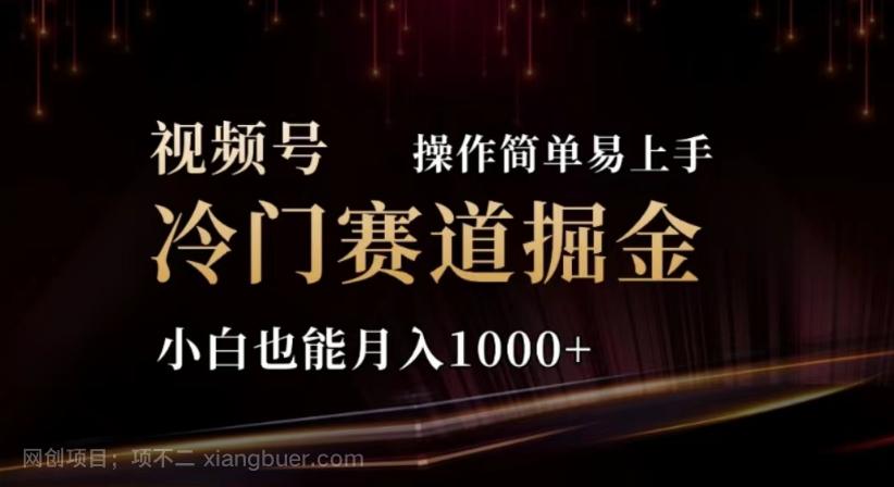 【第12810期】2024视频号冷门赛道掘金，操作简单轻松上手，小白也能月入1000+