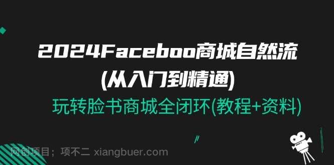 【第12806期】2024Faceboo 商城自然流(从入门到精通)，玩转脸书商城全闭环(教程+资料)