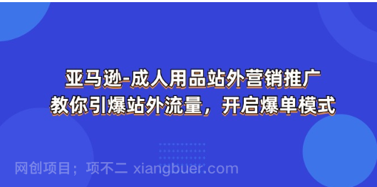 【第12828期】亚马逊-成人用品 站外营销推广 教你引爆站外流量，开启爆单模式 