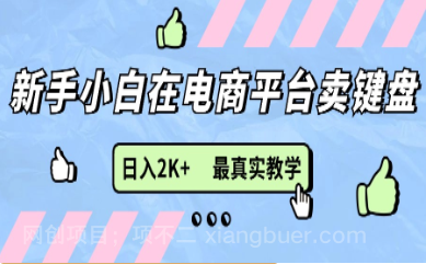 【第12717期】新手小白在电商平台卖键盘，日入2K+最真实教学