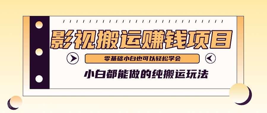 【第12694期】手把手教你操作影视搬运项目，小白都能做零基础也能赚钱