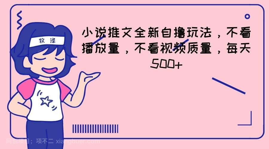 【第12725期】小说推文全新自撸玩法，不看播放量，不看视频质量，每天500+ 