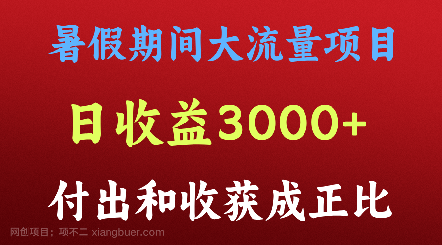 【第12744期】一天收益3000+，暑假期间， 这个项目才是真火