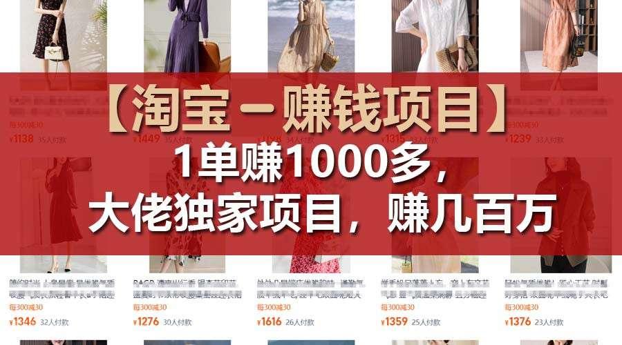 【第12784期】1单可赚1000多，大佬独家项目，年赚几百万