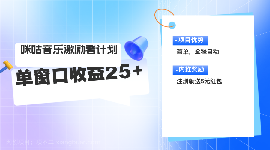 【第12999期】咪咕激励者计划，单窗口收益20~25，可矩阵操作