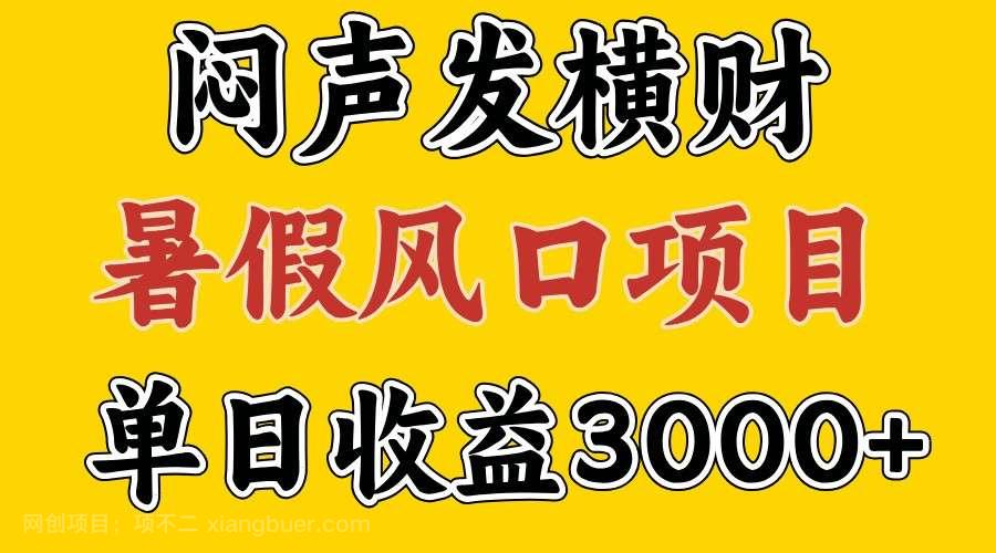 【第13016期】30天赚了7.5W 暑假风口项目，比较好学，2天左右上手