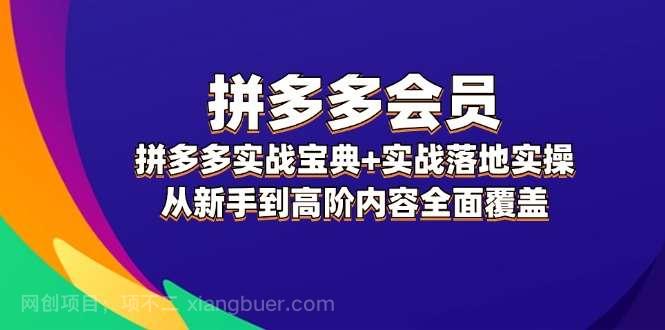 【第13114期】拼多多会员实战宝典+实战落地实操，从新手到高阶内容全面覆盖