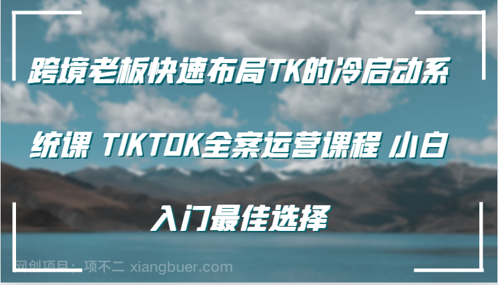 【第13203期】跨境老板快速布局TK的冷启动系统课 TIKTOK全案运营课程 小白入门最佳选择