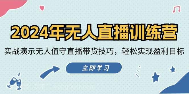 【第13211期】2024年无人直播训练营：实战演示无人值守直播带货技巧，轻松实现盈利目标