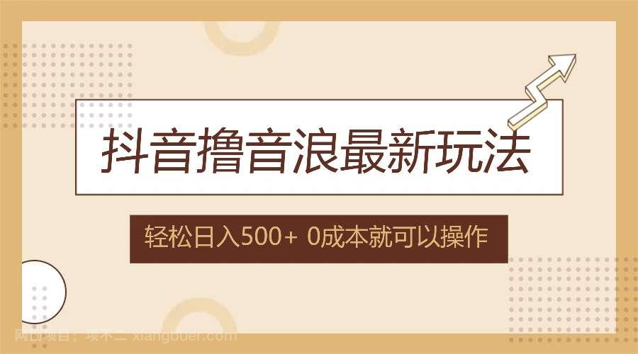 【第13238期】抖音撸音浪最新玩法，不需要露脸，小白轻松上手，0成本就可操作，日入500+