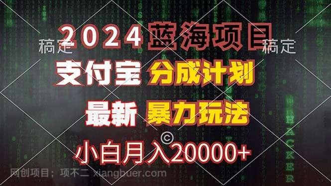 【第13355期】2024蓝海项目，支付宝分成计划，暴力玩法，刷爆播放量，小白月入20000+