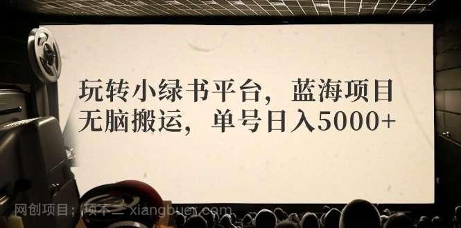 【第13394期】玩转小绿书平台，蓝海项目，无脑搬运，单号日入5000+