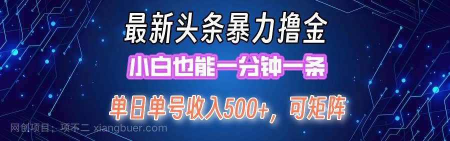 【第13411期】最新暴力头条掘金日入500+，矩阵操作日入2000+ ，小白也能轻松上手！