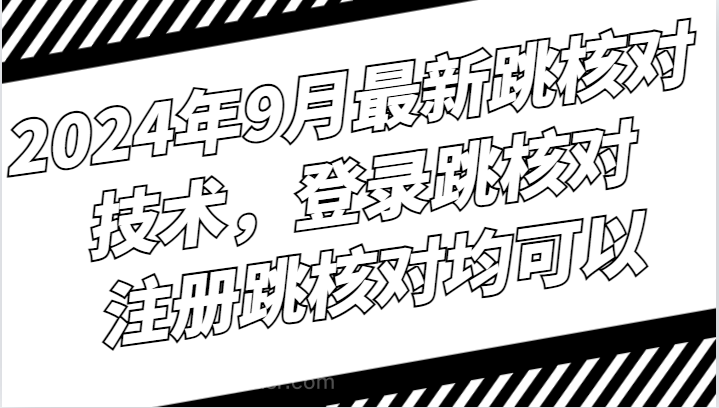 【第13505期】2024年9月最新跳核对技术，登录跳核对，注册跳核对均可以