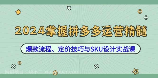 【第13700期】2024掌握拼多多运营精髓：爆款流程、定价技巧与SKU设计实战课