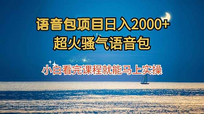 【第13720期】语音包项目 日入2000+ 超火骚气语音包小白看完课程就能马上实操