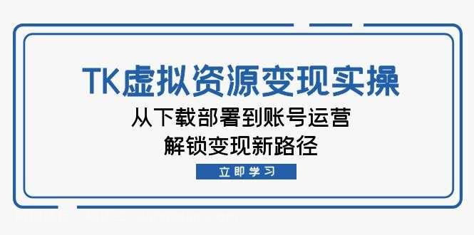 【第13770期】TK虚拟资料变现实操：从下载部署到账号运营，解锁变现新路径