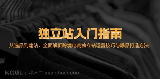 【第13895期】独立站入门指南：从选品到建站，全面解析跨境电商独立站运营技巧与爆品打造方法