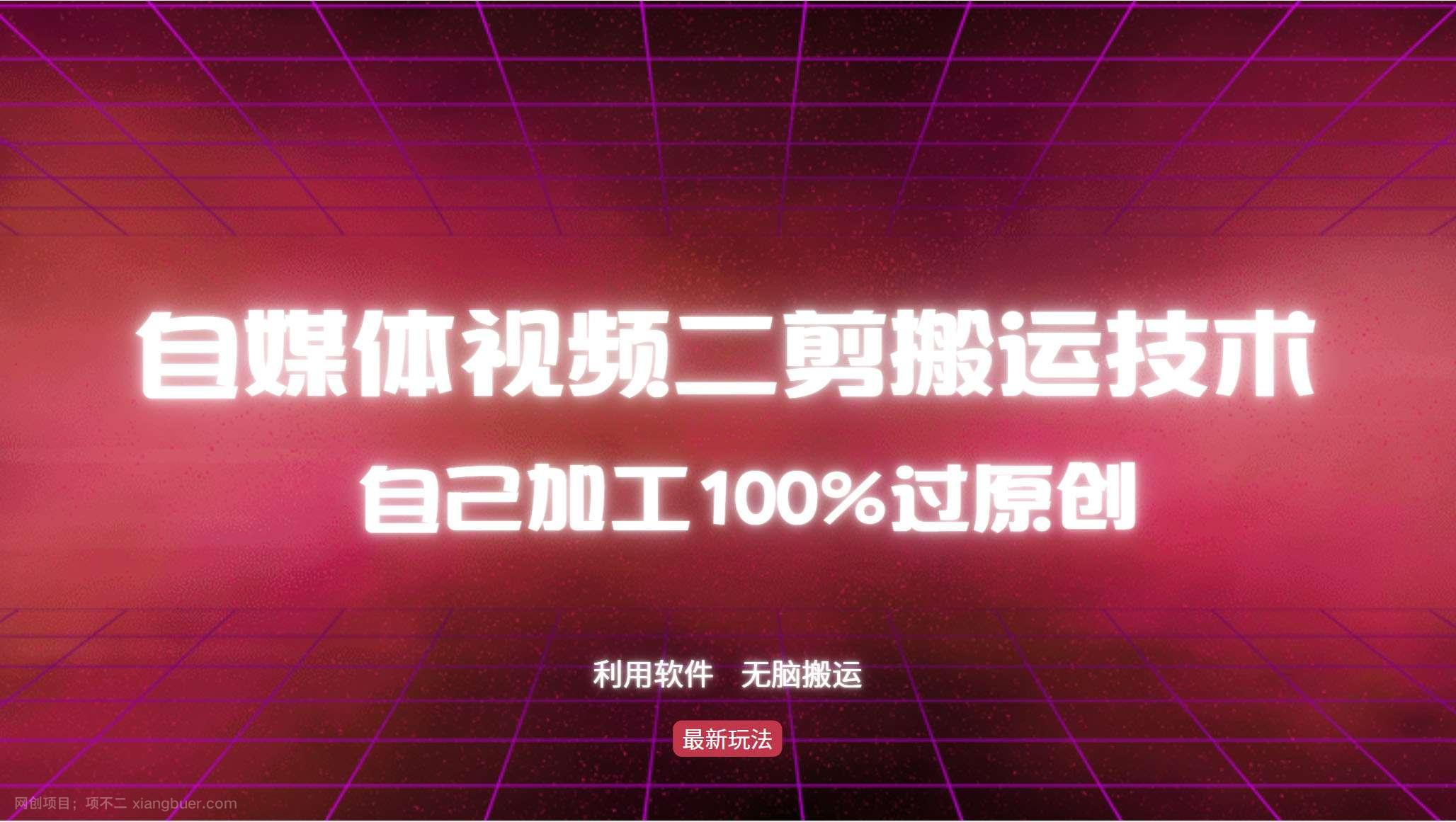 【第14029期】详细教你自媒体视频二剪搬运技术，自己加工100%过原创，无脑搬运